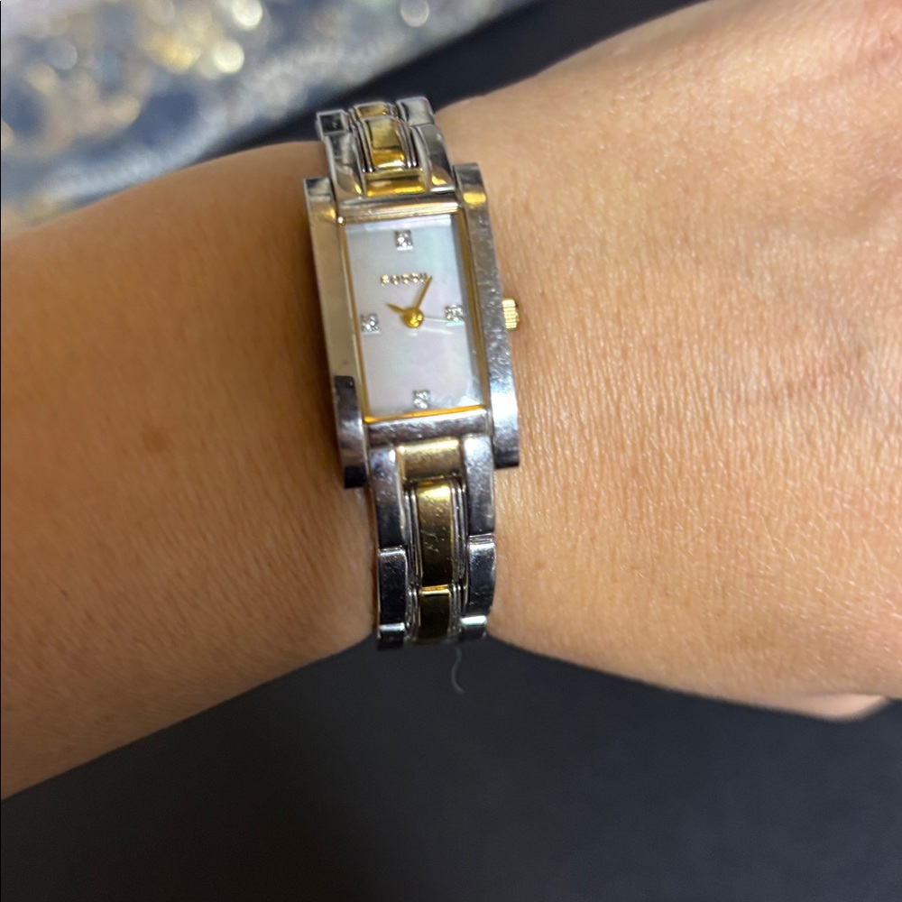 Fossil Women's Two Tone Rectangular Silver Gold W… - image 6